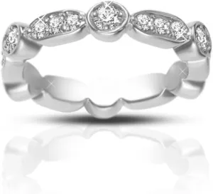0.75 ct Ladies Brilliant Cut Diamond Eternity Wedding Band in Platinum