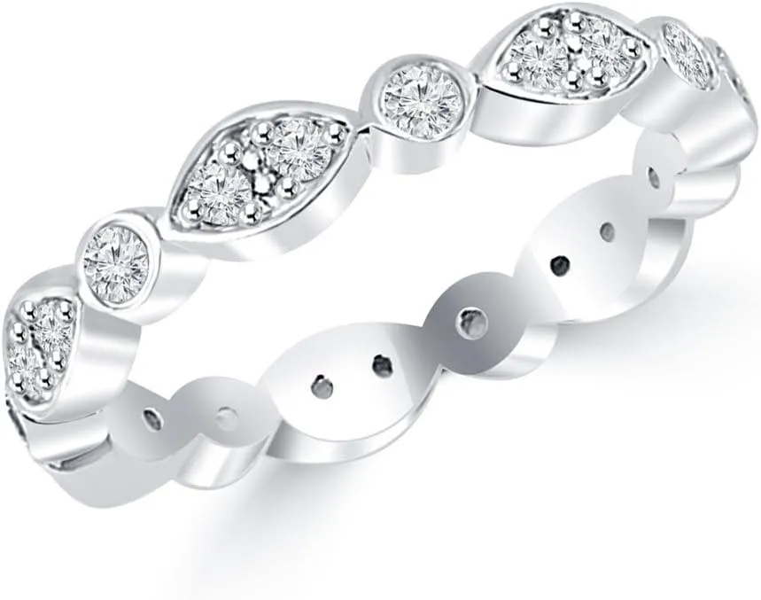 0.95 ct Ladies Brilliant Cut Diamond Eternity Wedding Band in Platinum