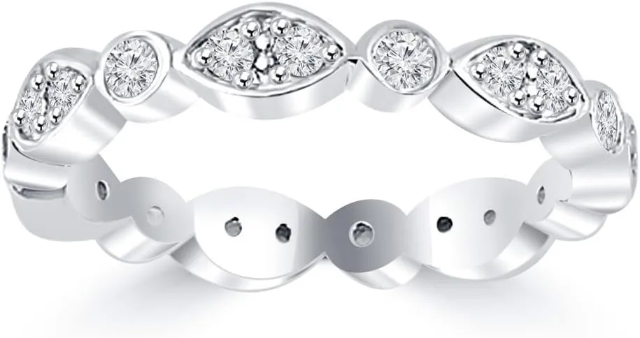 0.95 ct Ladies Brilliant Cut Diamond Eternity Wedding Band in Platinum
