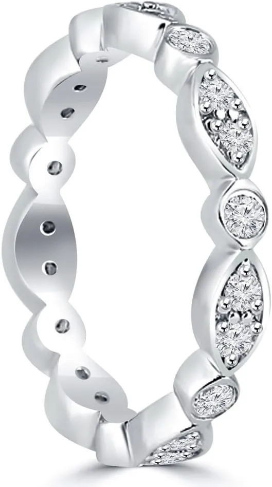 0.95 ct Ladies Brilliant Cut Diamond Eternity Wedding Band in Platinum