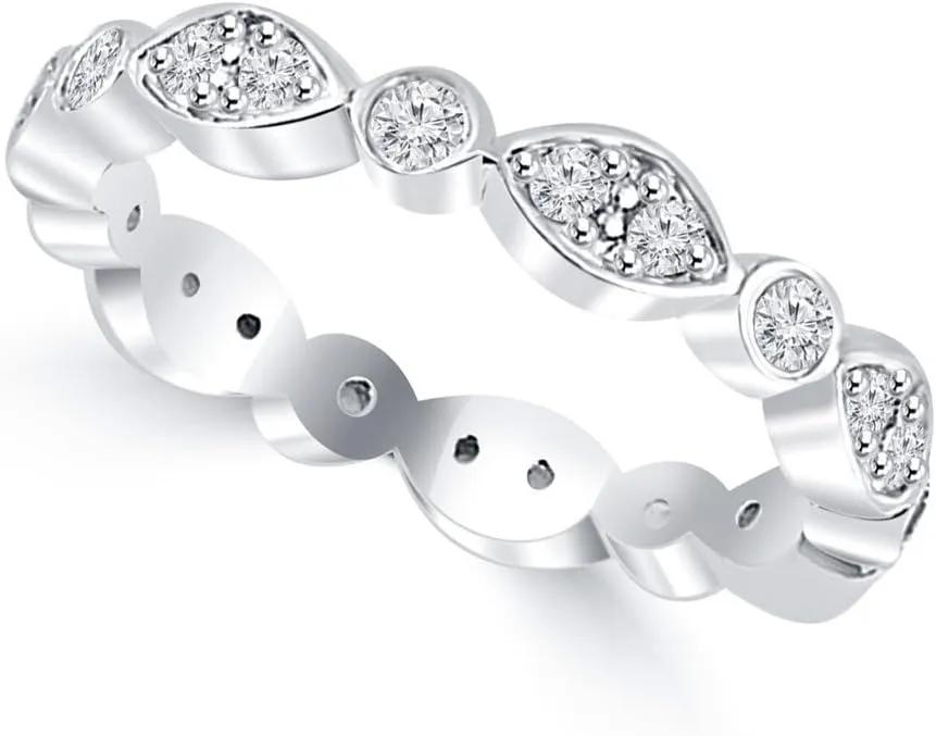 0.95 ct Ladies Brilliant Cut Diamond Eternity Wedding Band in Platinum