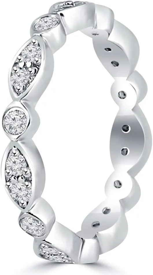 0.95 ct Ladies Brilliant Cut Diamond Eternity Wedding Band in Platinum