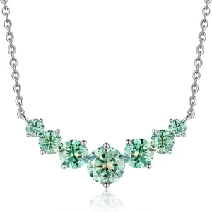 1-5 CT Blue/Cyan/White Moissanite Necklace for Women,Platinum/18K Gold Plated S925 Sterling Silver, Lab Created Diamond Pendant Necklace