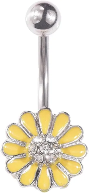 1 PC Daisy Flower Navel Ring Belly Piercing Jewelry Fashionable Belly Button Accessory for Women and Unique Friends and Yourself