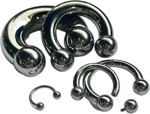 1 PIECE of Brilliant Solid G23 Titanium Circular Barbell - Internally Threaded - Horseshoe - Body Jewelry