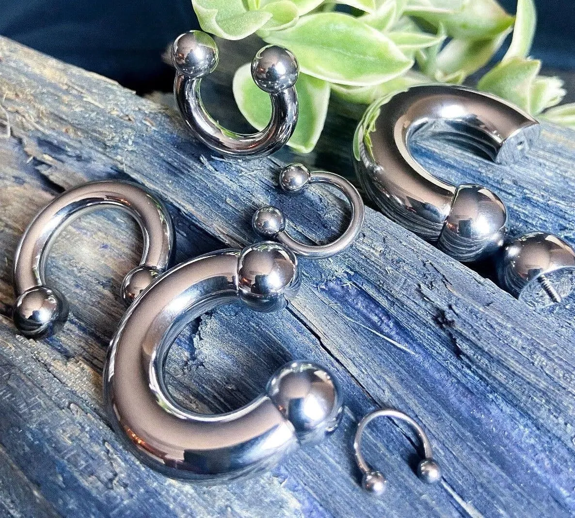 1 PIECE of Brilliant Solid G23 Titanium Circular Barbell - Internally Threaded - Horseshoe - Body Jewelry