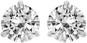 1/2 Carat Solitaire Diamond Stud Earrings Round Brilliant Shape 3 Prong Push Back (J-K Color, I2 Clarity)