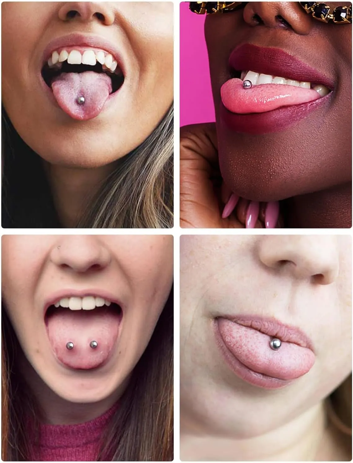 14G Nipple Rings Tongue Rings Stainless Steel Straight Barbell - Tongue & Nipple Piercing Jewelry for Women Length 12MM, 14MM, 16MM, 18MM Replacement Balls 5mm