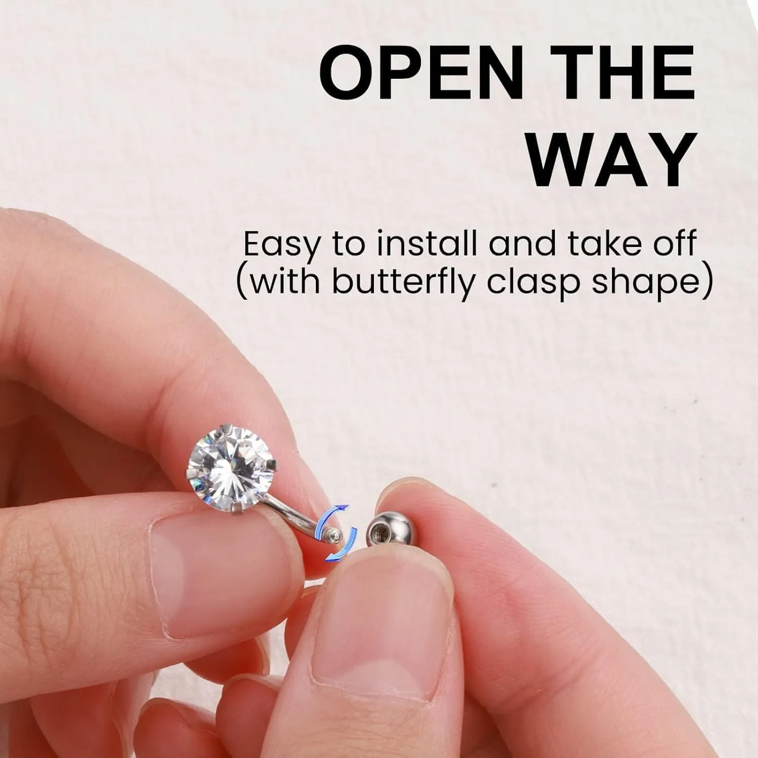 14G Stainless Steel Belly Button Rins, Heart CZ Belly Barbell Piercings, Cute Navel Piercing Jewelry For Women