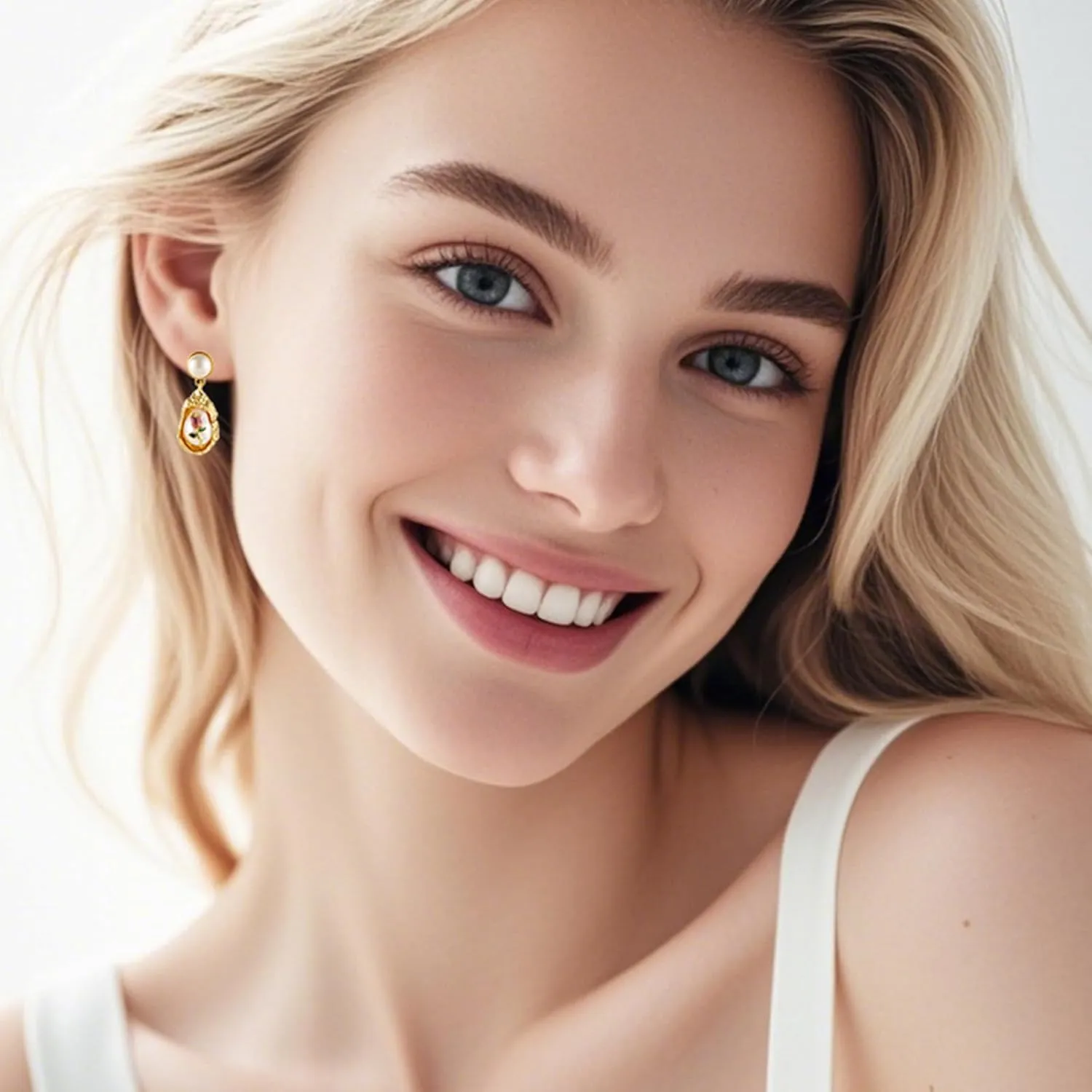 14k Gold and Pearl Earrings for Women Trendy Jewelry,Vintage Freshwater Pearl Drop Earrings Dangling