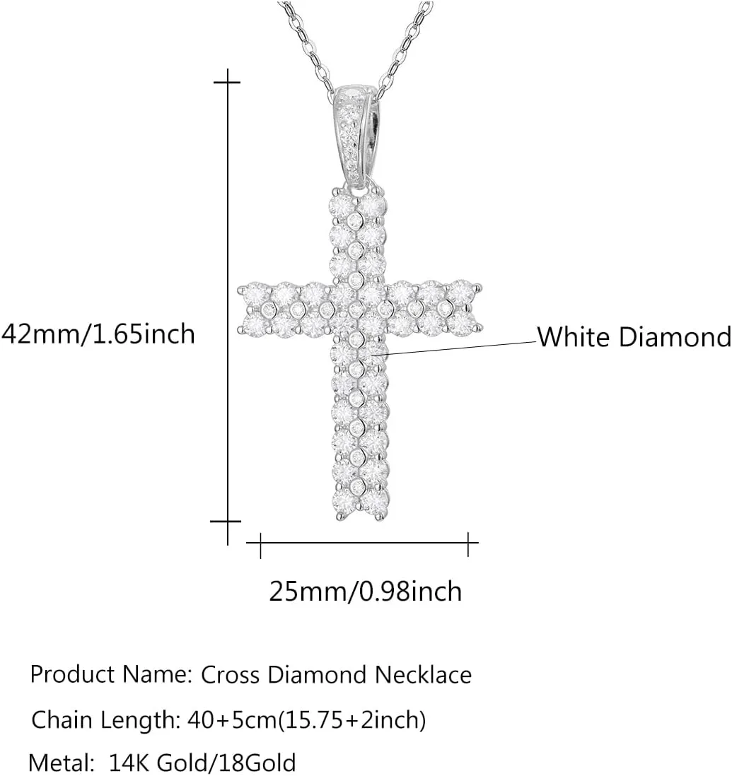 14K Gold Cross Diamond Pendant Necklace, Ideal Birthday or Graduation Diamond Jewelry Gift for The Young Generation