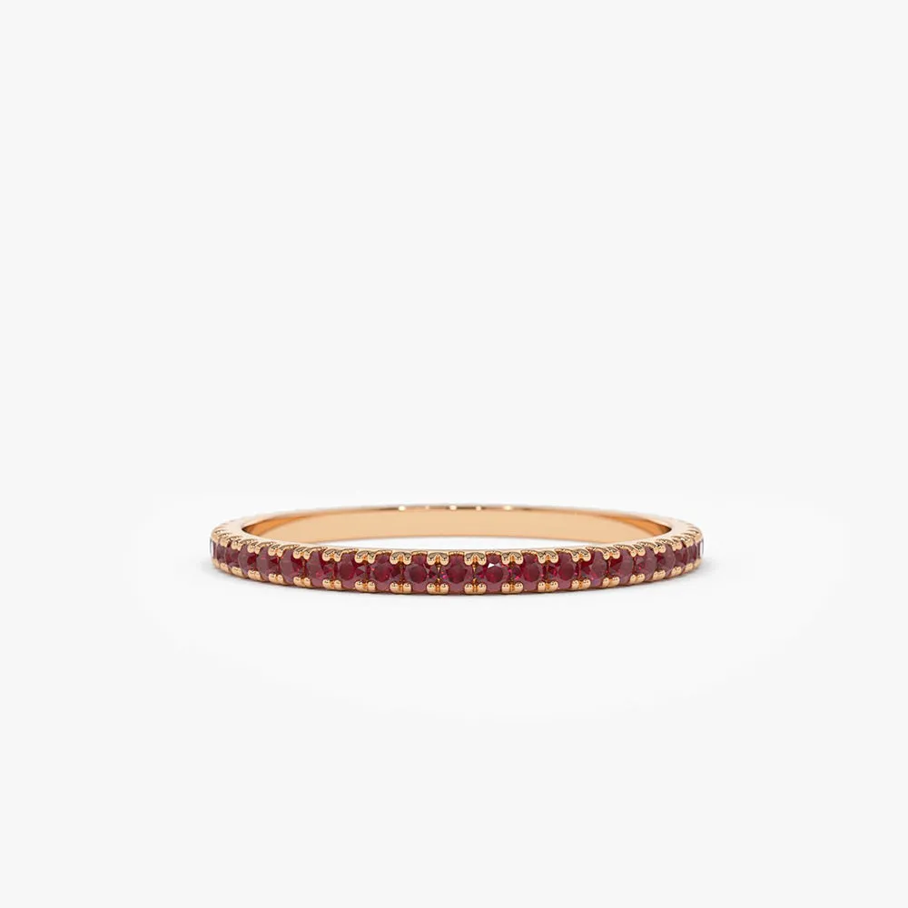 14K Gold Ruby Eternity Band
