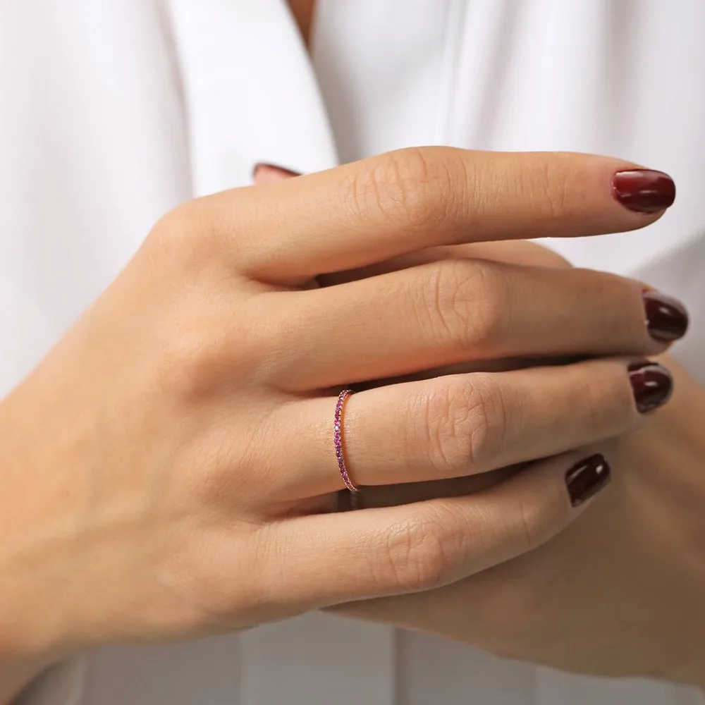 14K Gold Ruby Eternity Band