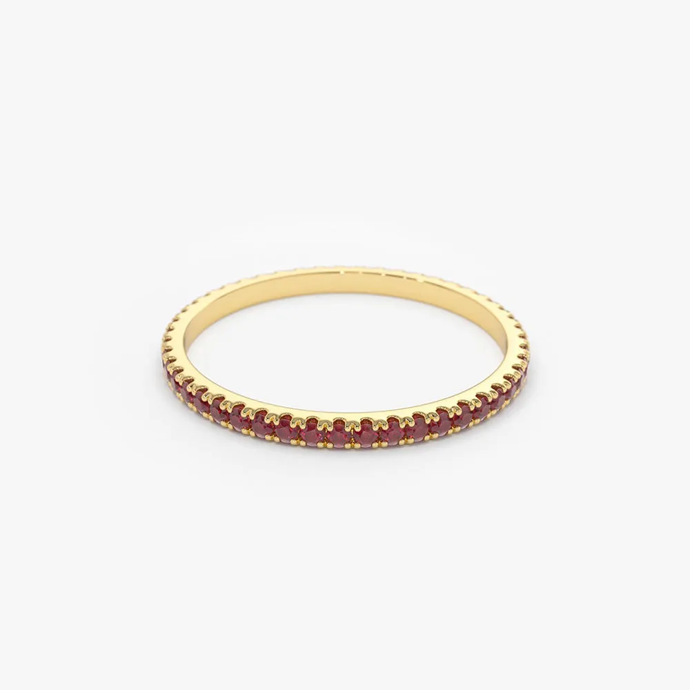14K Gold Ruby Eternity Band