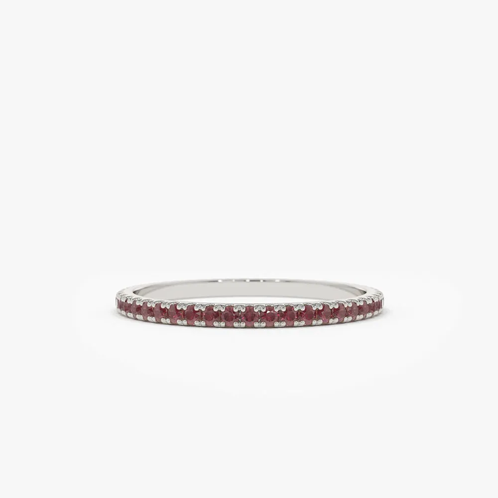14K Gold Ruby Eternity Band