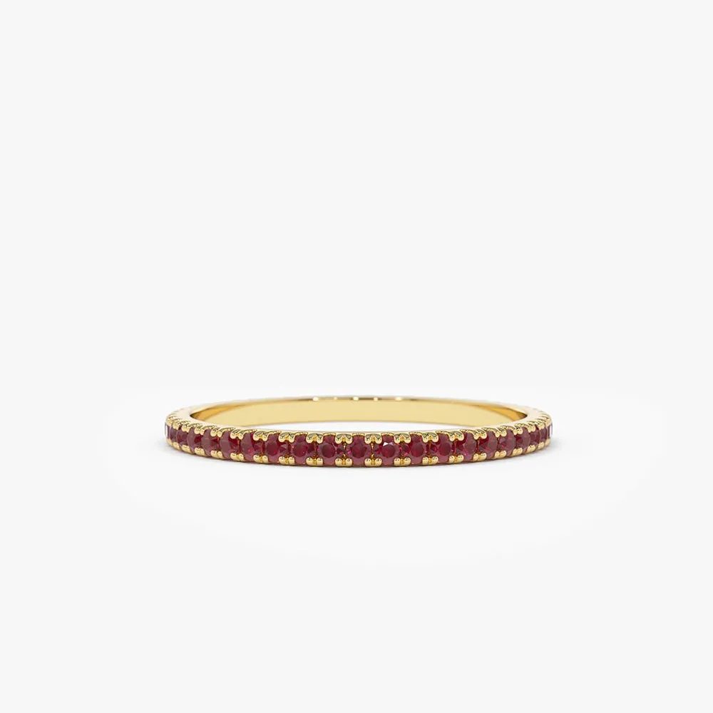 14K Gold Ruby Eternity Band