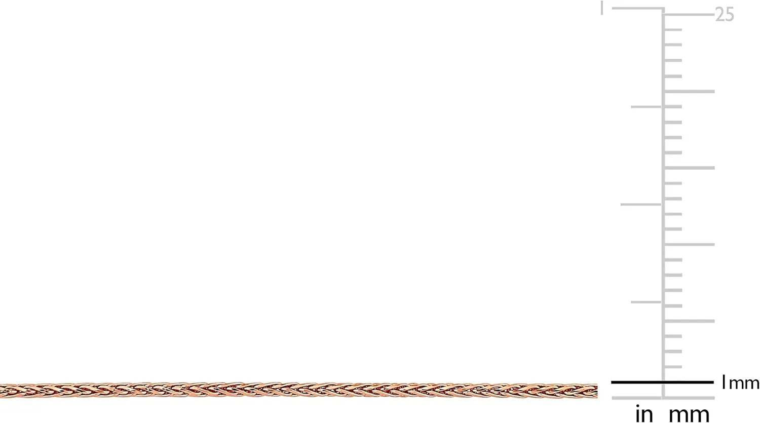 14k REAL Yellow or White or Rose/Pink Gold 1.1mm Shiny Diamond-Cut Round Wheat Chain Necklace for Pendants and Charms with Lobster-Claw Clasp (16" 18" 20" 24" or 30 inch)