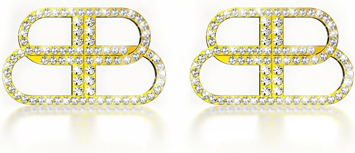 18k Gold CZ Initial Letter B Women Earrings | French Retro Luxury fashionable and Elegant Women's Jewelry for Valentine's Day Birthday Gifts