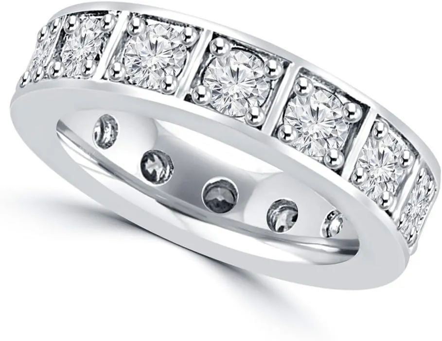 2.00 ct Ladies Brilliant Cut Diamond Eternity Wedding Band in Platinum