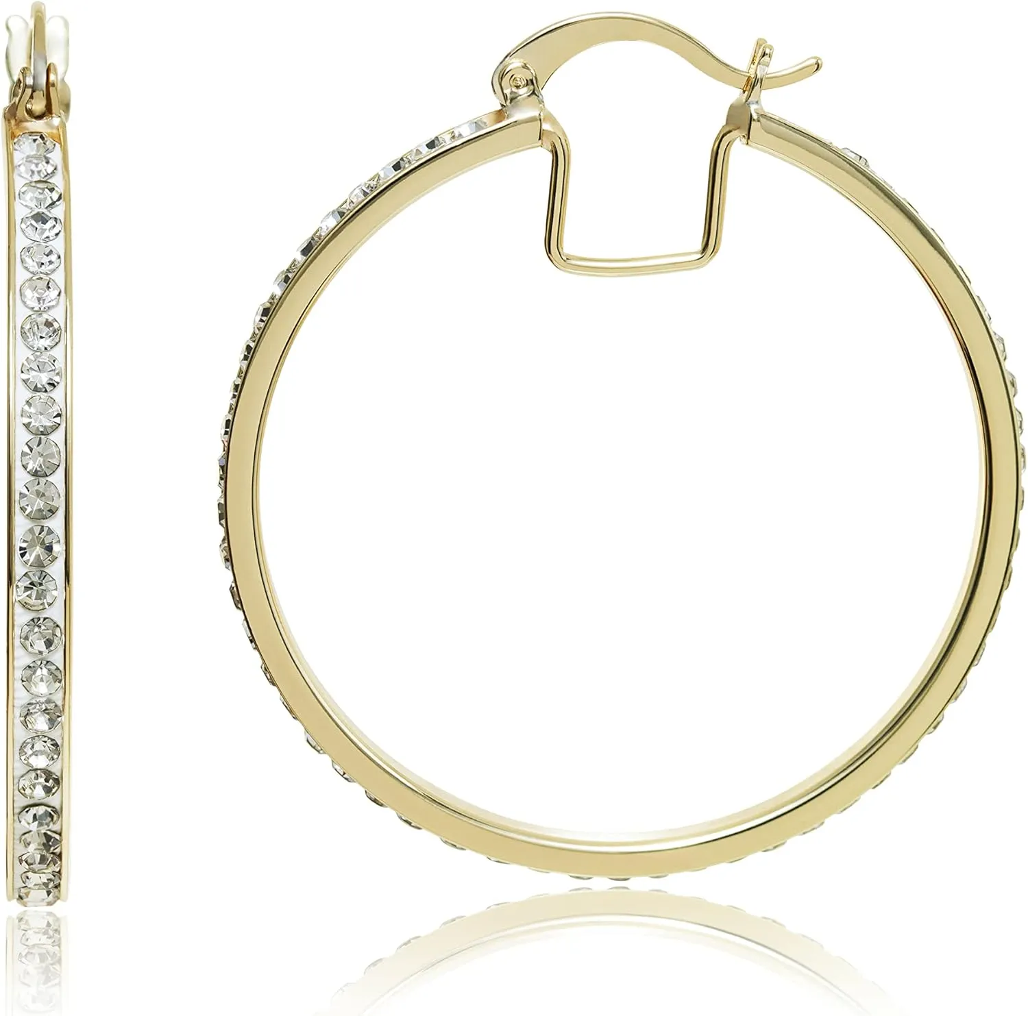 20mm - 40mm Hoop Earrings for Women made with Faceted Crystals