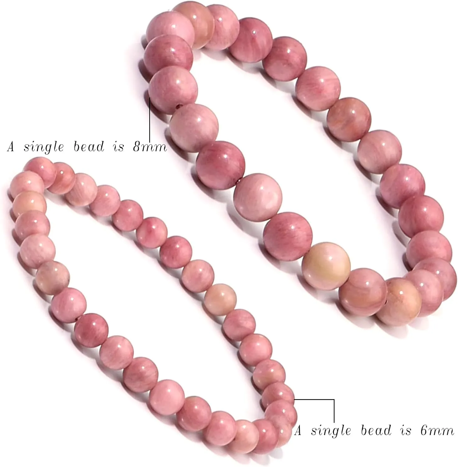 2Pcs Natural Stone Bracelets Stretch Bead Bracelets Healing Crystals Handmade Stretchy Round Beads Bracelet with Blessing Card Beads Bracelet Christmas Gifts