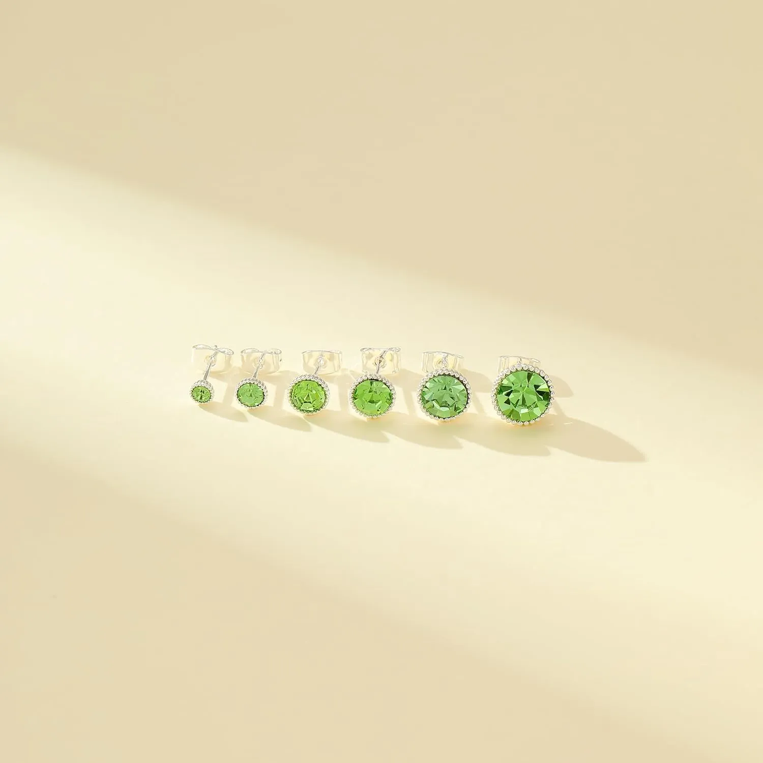 6 Pairs Rhinestone Stud Earrings Set,Hypoallergenic Earrings for Women Trendy Birthstone Jewelry Gifts