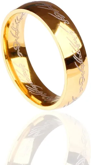 6mm Womens Mens Gold Plated Ring Stainless Steel The Lord of The Rings Band Ring Jewelry Birthday Gifts for Couple Wife Husband Boyfriend Girlfriend Gift for Friends Size 6 to 11