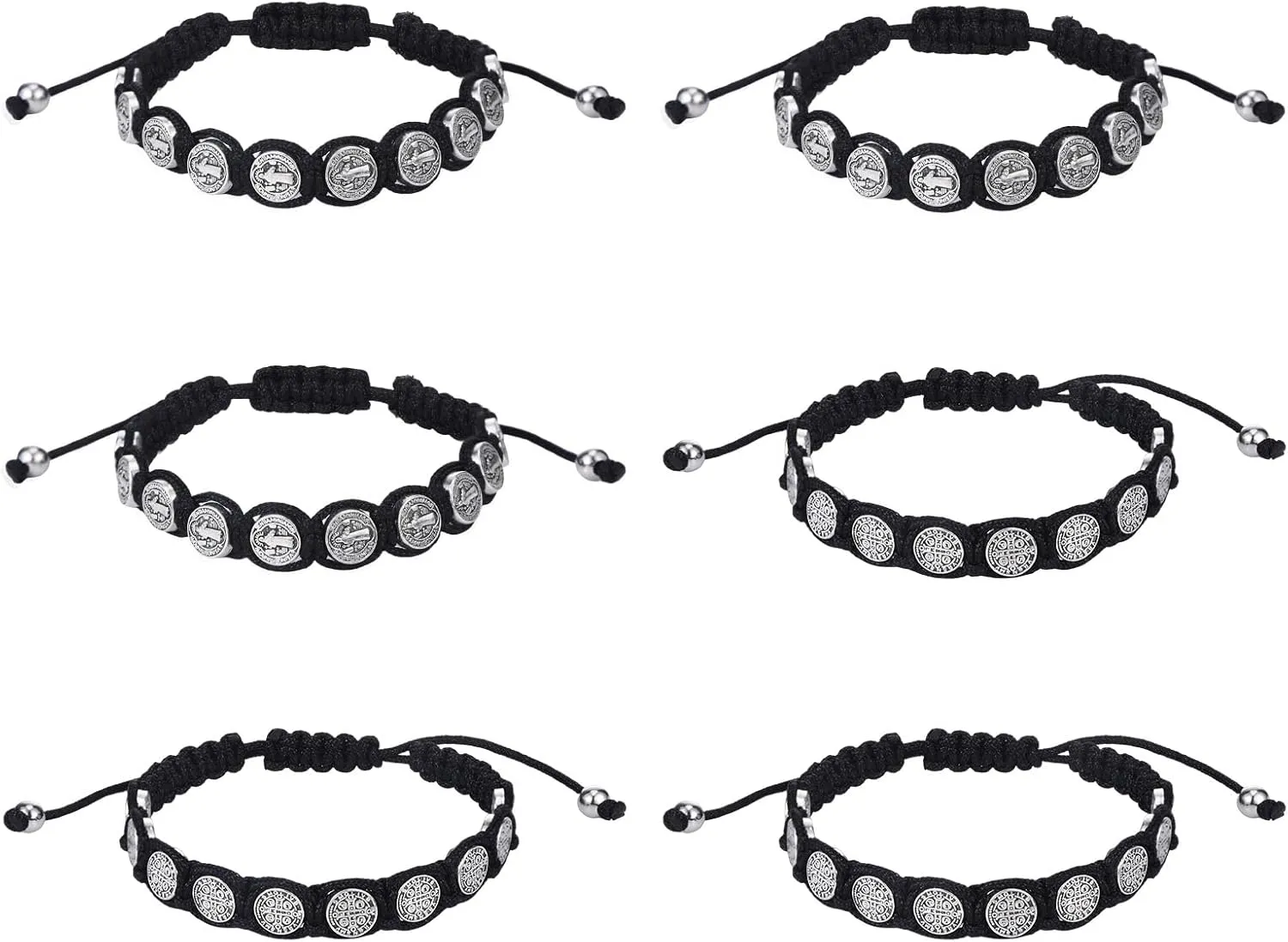 6Pcs St Benedict Bracelets, Saint Benedict Medal Bracelet Rosary Virgin Mary Blessing Bracelets for Women, To My Man Prayer Gifts for Women Catholic Gifts for Mens