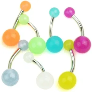 7 Flexible Glow in The Dark Acrylic Flexi Belly Navel Bars Rings Body Jewellery Stylish