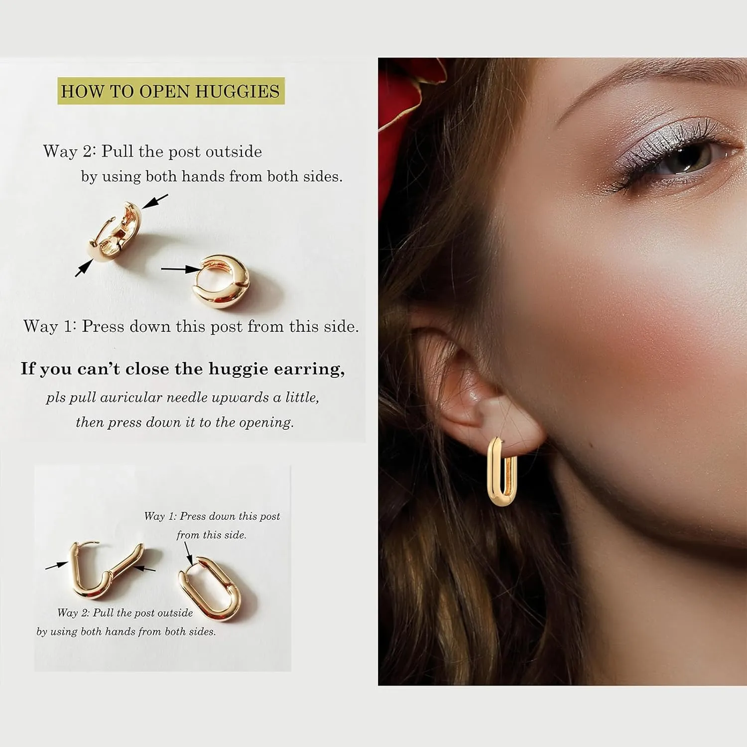 9 Pairs Gold Chunky Hoop Earrings Set for Women, 14K Gold Plated Twisted Huggie Hoop Earring Hypoallergenic, Lightweight Thick Open Hoops Earrings Jewelry Gifts.