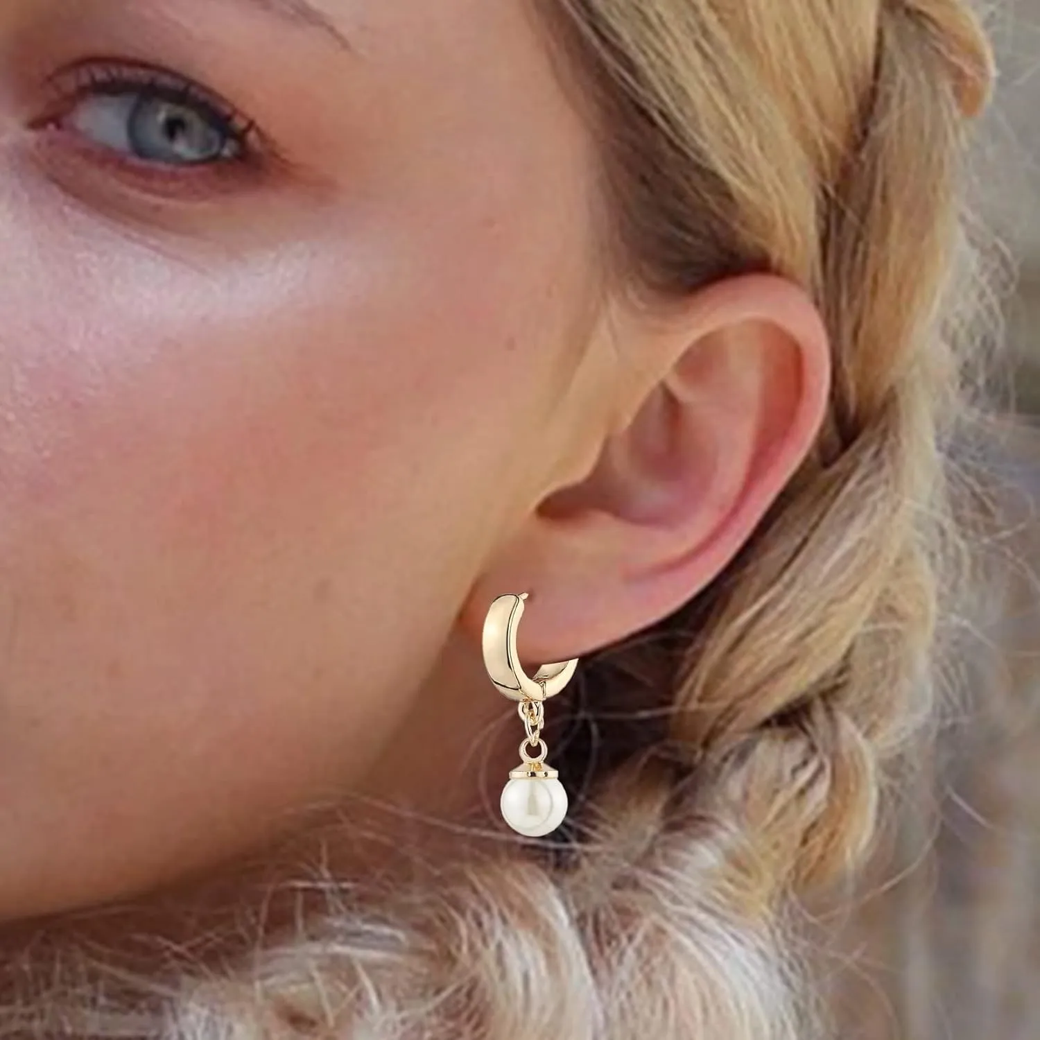 9 Pairs Gold Chunky Hoop Earrings Set for Women, 14K Gold Plated Twisted Huggie Hoop Earring Hypoallergenic, Lightweight Thick Open Hoops Earrings Jewelry Gifts.