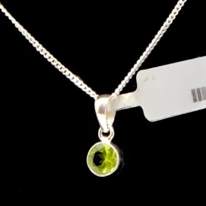 925 Silver Classic Peridot Pendant in Sterling