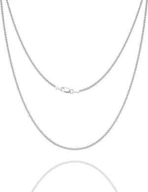 925 Sterling Silver Box Chain 2/3/4/5mm Necklace for Men Silver Link Chain for Women 16/18/20/22/24/26/30 Inches