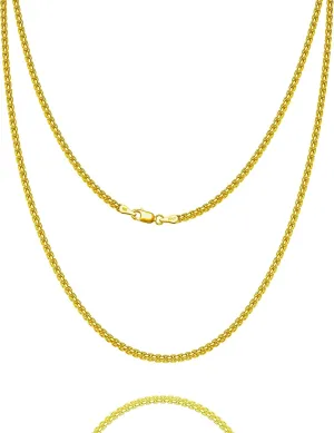 925 Sterling Silver Box Chain 2/3/4/5mm Necklace for Men Silver Link Chain for Women 16/18/20/22/24/26/30 Inches