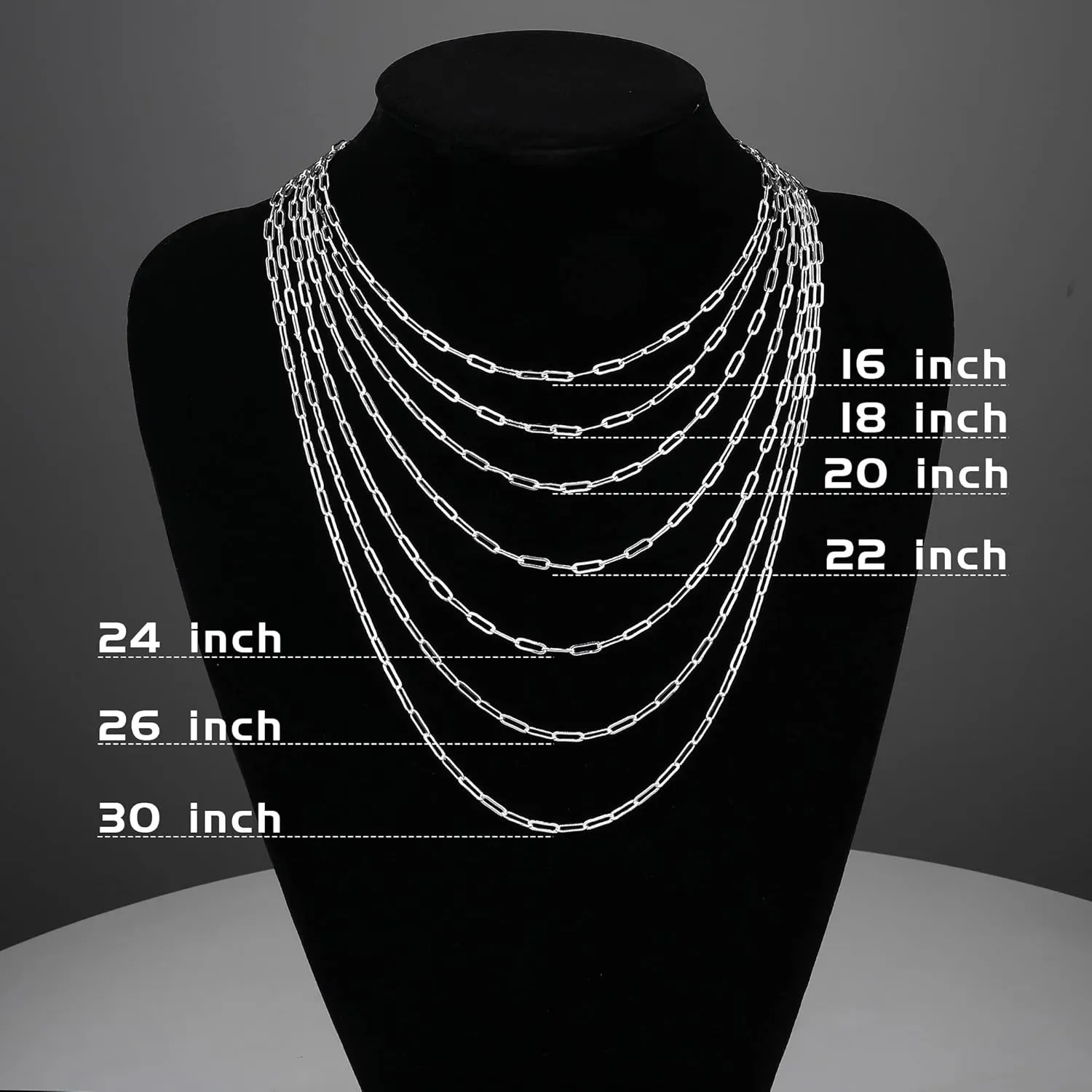 925 Sterling Silver Clasp Paperclip Chain Necklace for Women, 2.5mm/3mm/4mm/5mm Paperclip Chain for Women Silver Chain Necklace 16, 18, 20, 22, 24, 26, 30 Inches