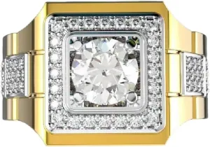 925 Sterling Silver Classic Fashion Watch Full Diamond Shiny Men's 18K Yellow Gold Two Tone Engagement Wedding Rings Cubic Zirconia Round Cut Hip Hop Rings Mens Cocktail Party Rings 644