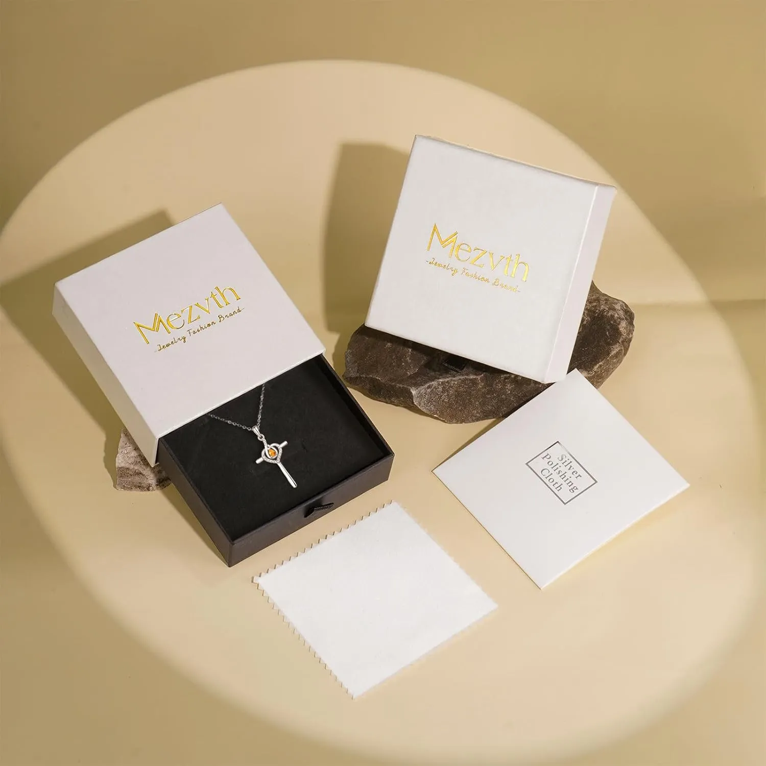 925 Sterling Silver Cross Birthstone Necklace for Women Cross Water Drop Pendant Necklaces Trendy Christmas Mothers Day Valentine's Day Anniversary Jewelry Gift for Women Her Wife Girlfriends (WaterDrop-10th)