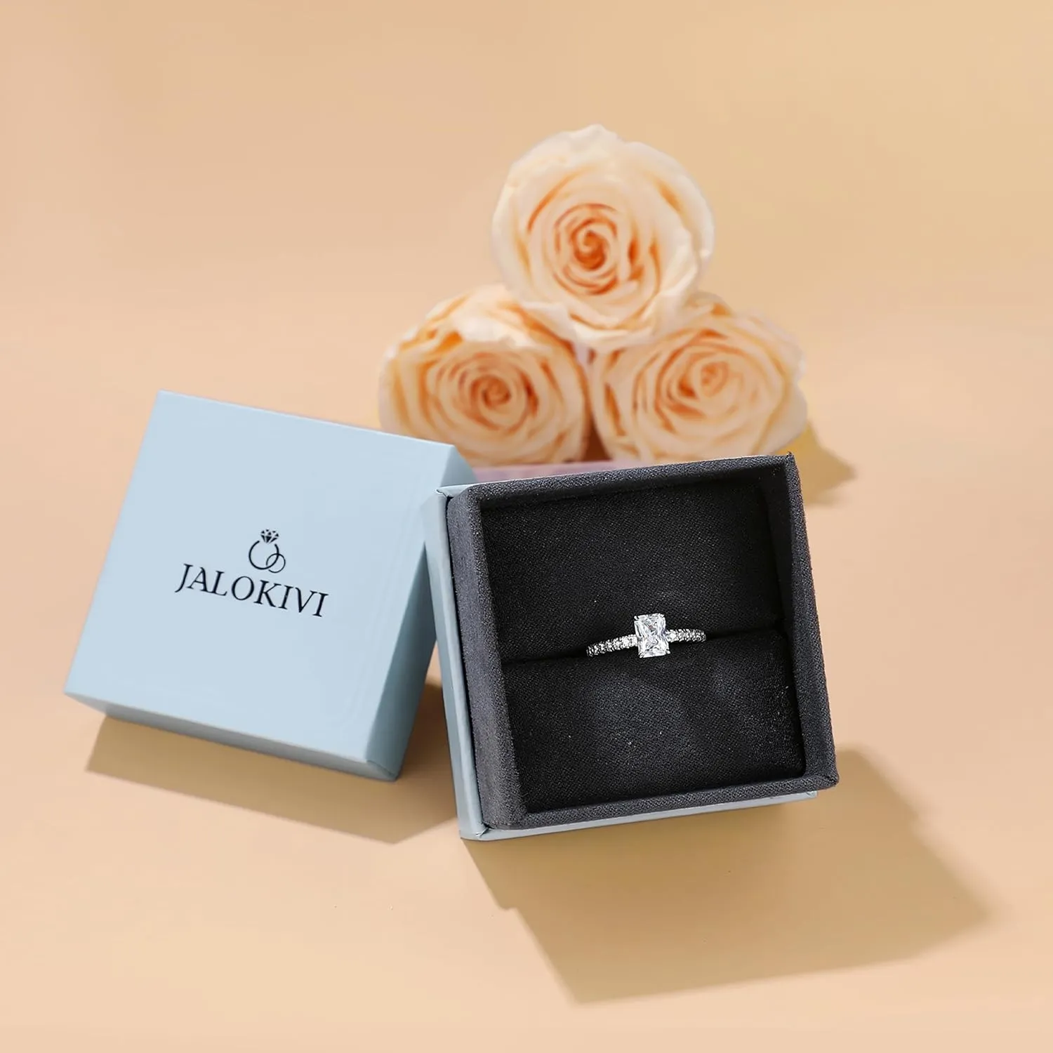 925 Sterling Silver Engagement Rings for Women Radiant Cut Cubic Zirconia Wedding Promise Rings for Her Size 4-12.5