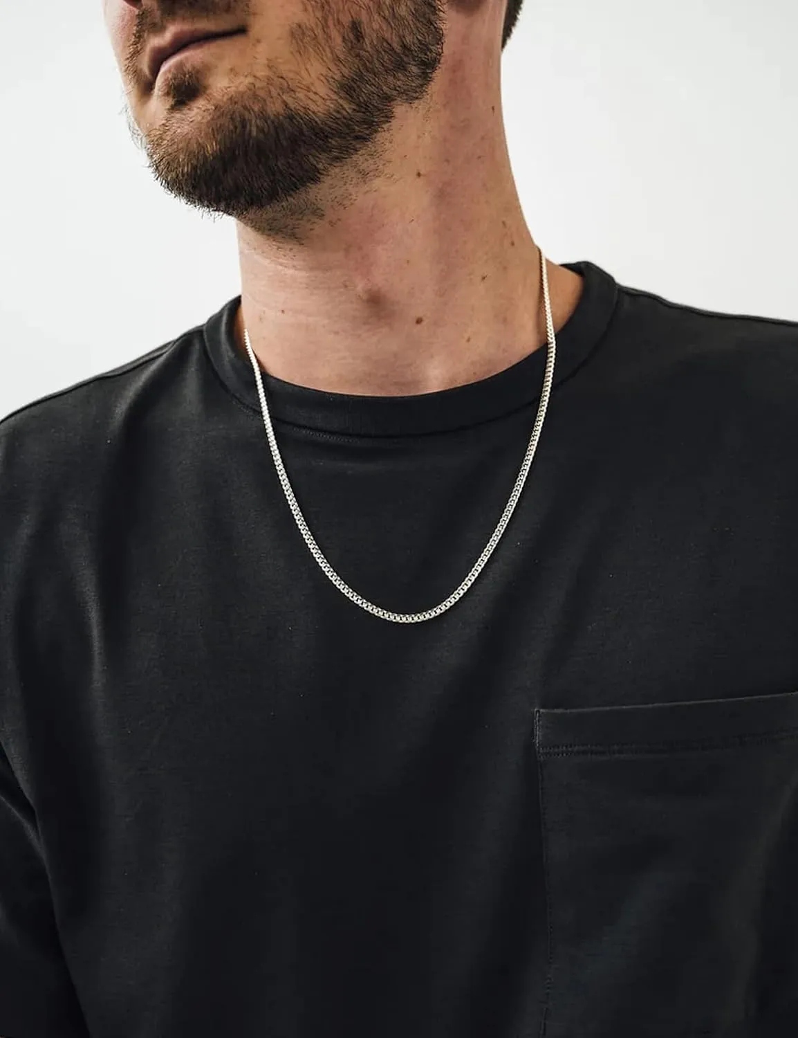925 Sterling Silver Figaro/Cuban Chain Necklace for Men Diamond Cut Silver Link Chain for Women 16-30 Inches