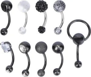 9Pcs Belly Button Rings and Rhinestone Piercing Jewelry for Women Stylish Belly Decoration for Parties and Special Occasions