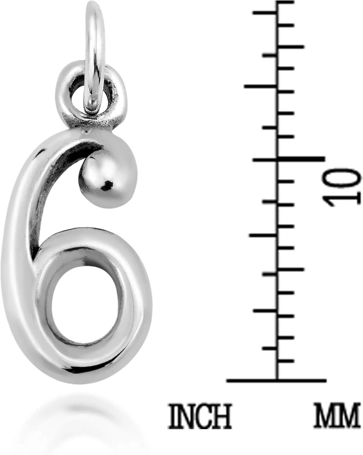 AeraVida Trendy .925 Sterling Silver Number '1-9 ' Pendant Charm