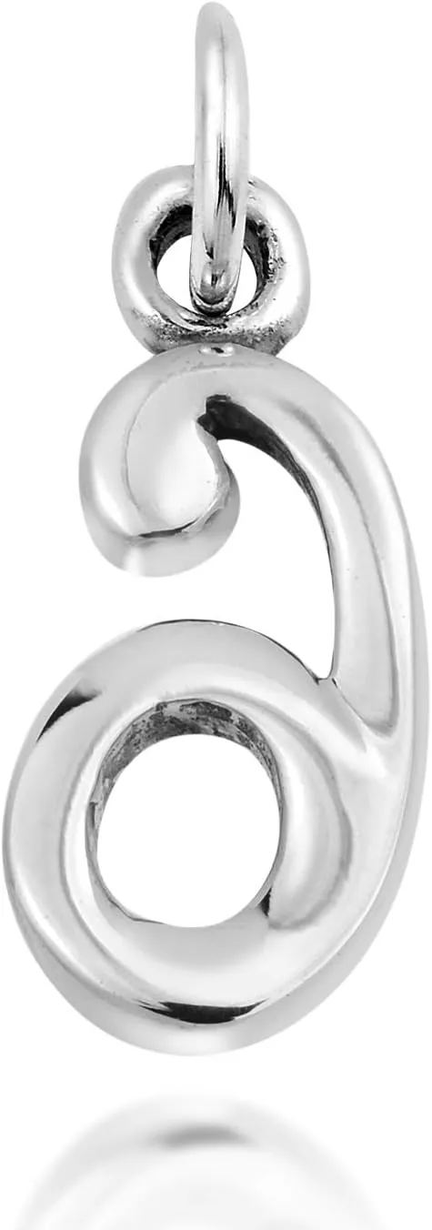 AeraVida Trendy .925 Sterling Silver Number '1-9 ' Pendant Charm
