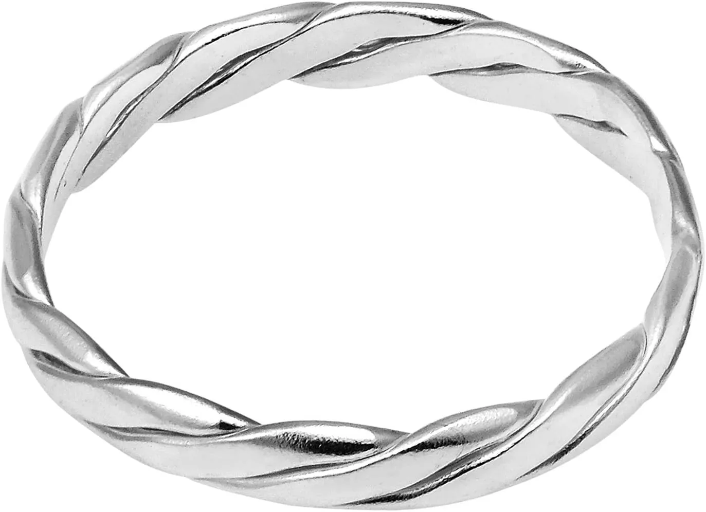 AeraVida Tropical Twice Twisted 3 mm Band .925 Sterling Silver Ring | Classic Wedding Rings For Women | Promising Ring Comfort Fit Silver Rings for Women | Couple Unisex Ring | Sterling Silver Rings Sizes 6-12