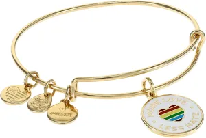 Alex and Ani A21EBWAPLOV2SG,Words are Powerful More Love Expandable Bangle Bracelet,Shiny Gold,Multi,Bracelet