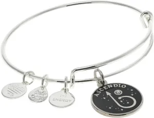 Alex and Ani AS614922Expandable Bangle BraceletSS,Harry Potter, Ascendio Spell Expandable Bangle Bracelet,Shiny Silver,Black, Bracelets