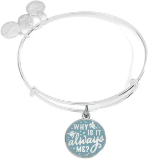 Alex and Ani AS6785Expandable Bangle BraceletSS,Harry Potter Neville Quote Expandable Bangle Bracelet,Shiny Silver,Blue, Bracelets