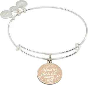 Alex and Ani AS7145Expandable Bangle BraceletSS,Harry Potter Luna Quote Expandable Bangle Bracelet,Shiny Silver,Pink, Bracelets