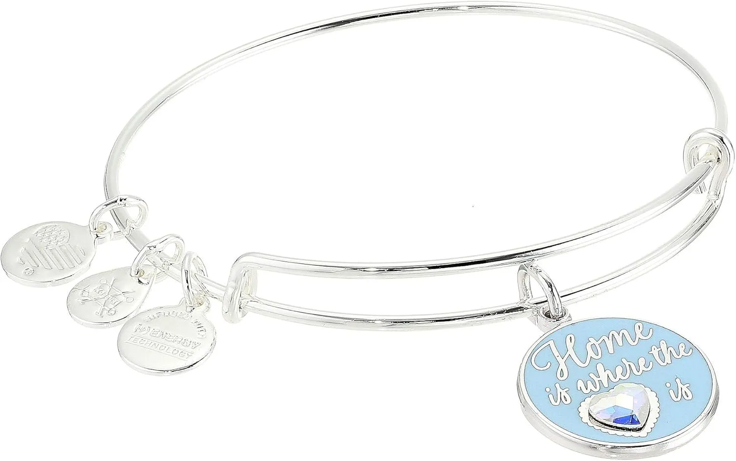Alex and Ani Home is Where The Heart is Bangle Bracelet Shiny Silver One Size