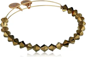 Alex and Ani Women's Color Passlette Adorned with Swarovski Crystals Gold Foil Bangle Bracelet, Shiny Gold, Expandable