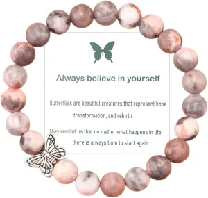 Always Believe in Yourself Butterfly Bracelet Adjustable String Butterfly Bracelets Cute Butterfly Charm Bracelets Bracelet Suitable For Women Butterfly Jewelry
